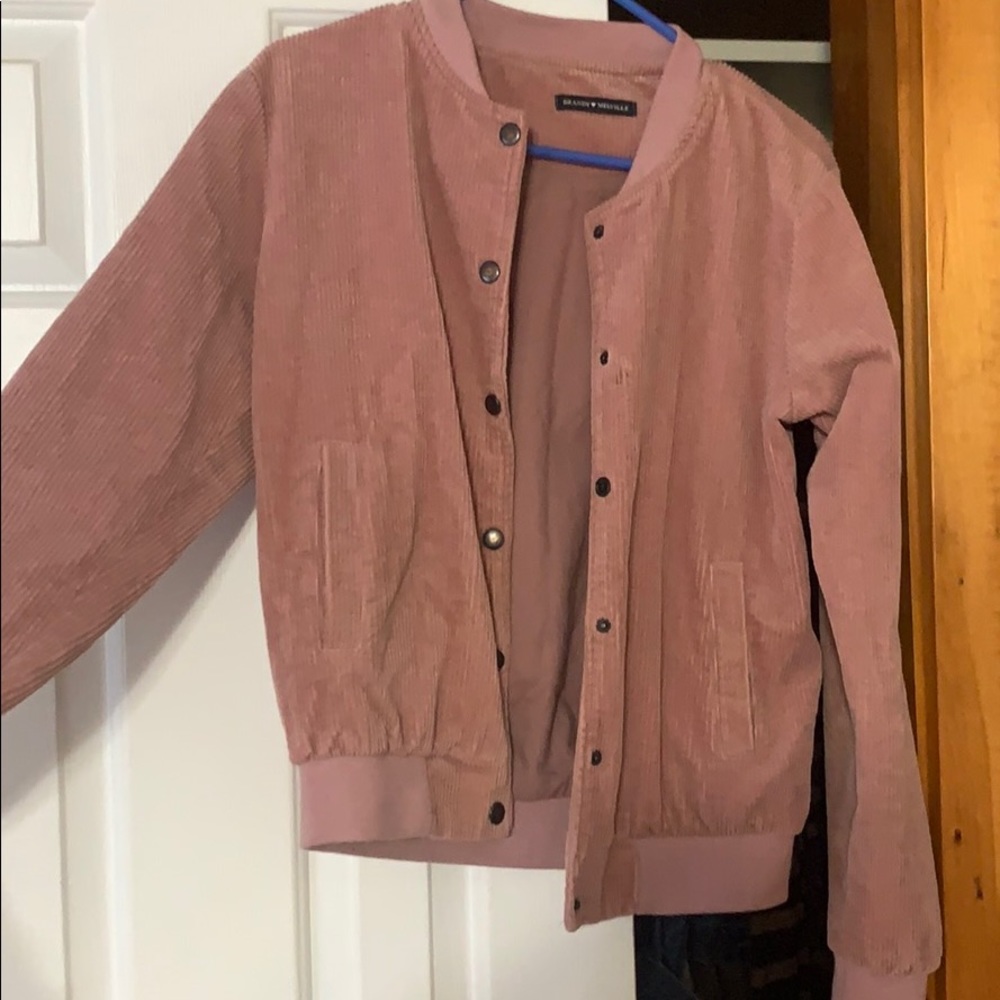 Brandy Melville Pink Corduroy Bomber